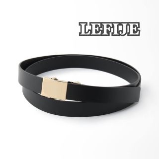 プラージュ(Plage)の完売【LEFIJE/レフィージェ】 ガチャレザーベルト 黒×ゴールド 本革(ベルト)