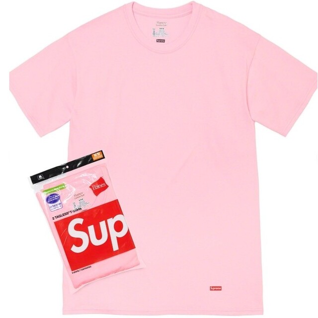 Supreme(シュプリーム)の⭐Supreme 21F/W HanesTee ピンク XLサイズ⭐未使用1枚⭐ メンズのトップス(Tシャツ/カットソー(半袖/袖なし))の商品写真