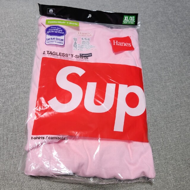 Supreme(シュプリーム)の⭐Supreme 21F/W HanesTee ピンク XLサイズ⭐未使用1枚⭐ メンズのトップス(Tシャツ/カットソー(半袖/袖なし))の商品写真