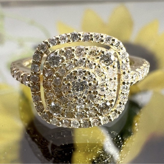 k18 天然 ダイヤモンド 0.40ct ダイヤ ハーフエタニティ リング