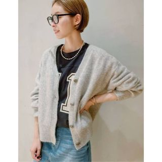 プラージュ(Plage)のplage プラージュ Cashmere Mix Fur カーディガン グレー(カーディガン)