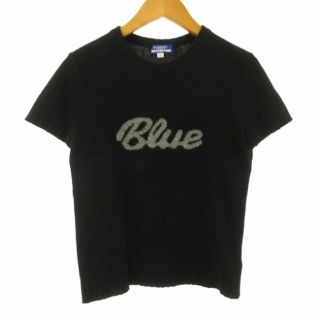 バーバリーブルーレーベル(BURBERRY BLUE LABEL)のバーバリーブルーレーベル 半袖 ニット セーター 38 黒 ■MA (ニット/セーター)