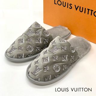 ルイヴィトン(LOUIS VUITTON)の5400 未使用 ヴィトン LV スイートライン ベルベット ファー スリッパ(その他)