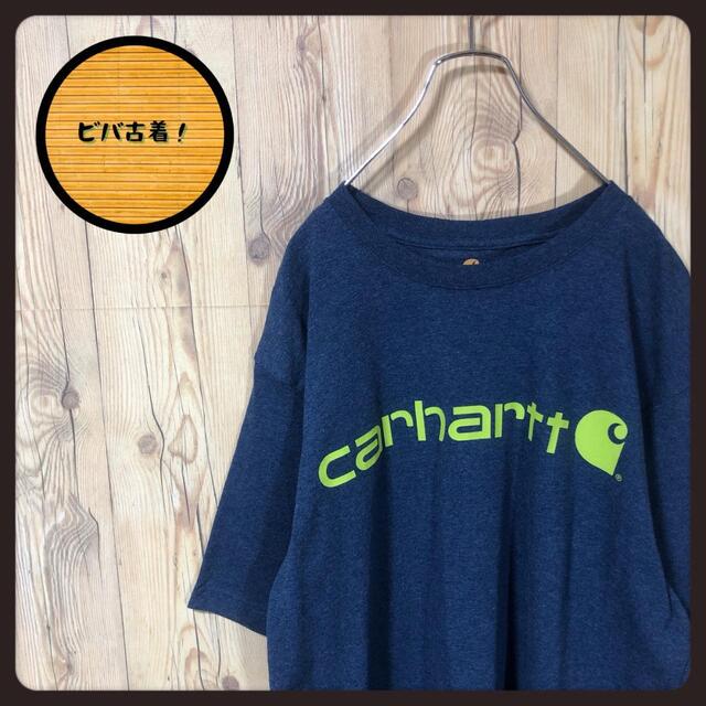 carhartt(カーハート)の『ブルー』90s 古着 カーハート Tシャツ ポケT 文字ロゴ メンズのトップス(Tシャツ/カットソー(半袖/袖なし))の商品写真