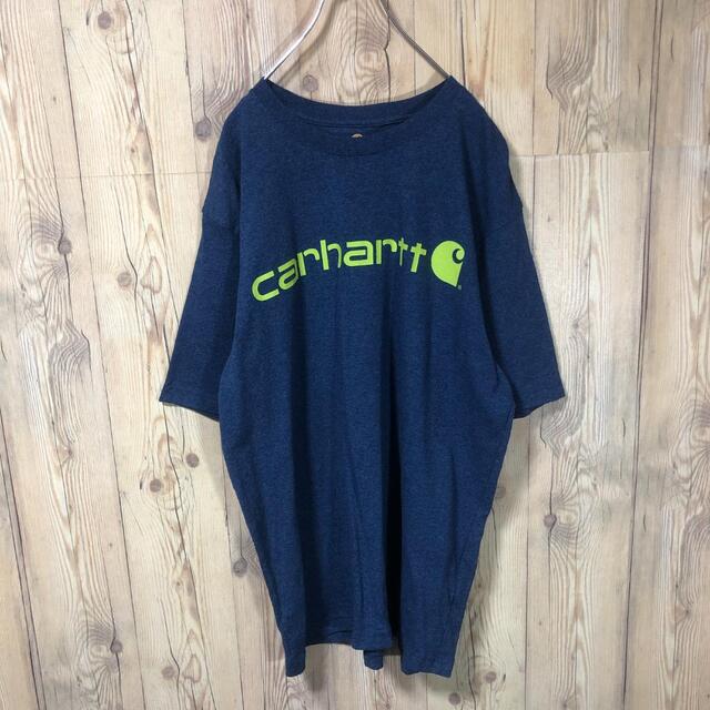 carhartt(カーハート)の『ブルー』90s 古着 カーハート Tシャツ ポケT 文字ロゴ メンズのトップス(Tシャツ/カットソー(半袖/袖なし))の商品写真