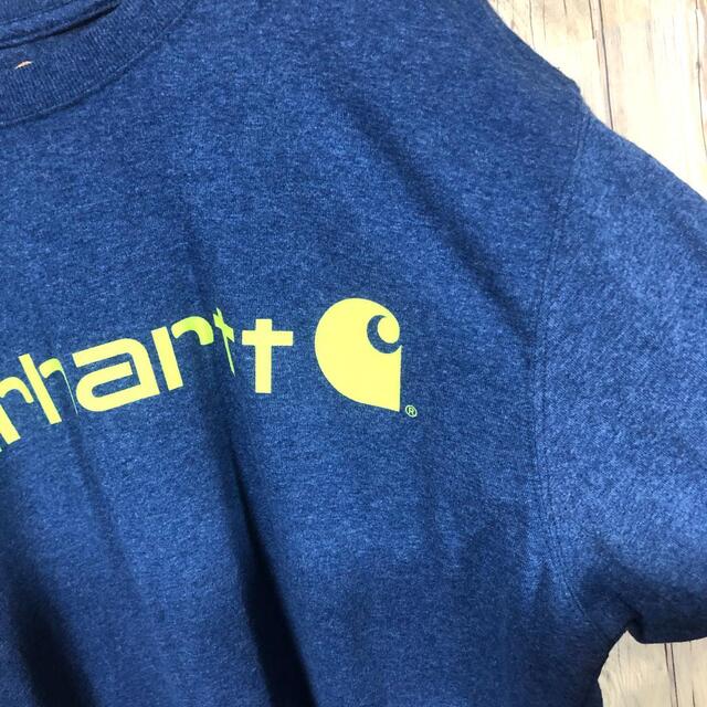 carhartt(カーハート)の『ブルー』90s 古着 カーハート Tシャツ ポケT 文字ロゴ メンズのトップス(Tシャツ/カットソー(半袖/袖なし))の商品写真