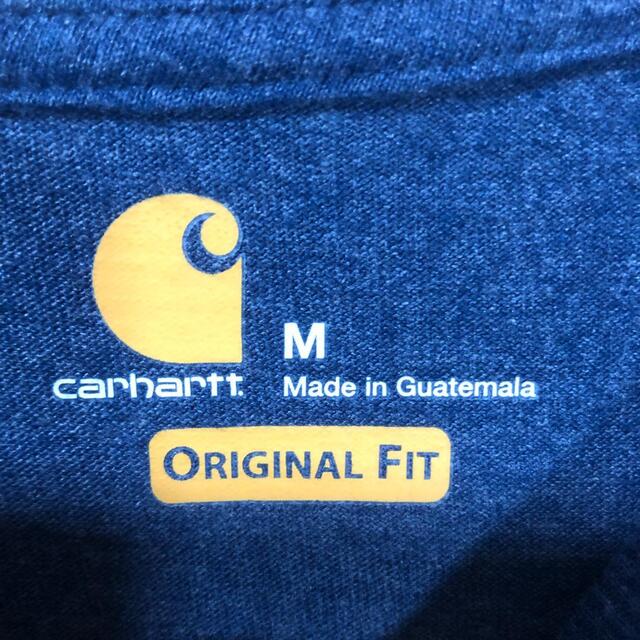 carhartt(カーハート)の『ブルー』90s 古着 カーハート Tシャツ ポケT 文字ロゴ メンズのトップス(Tシャツ/カットソー(半袖/袖なし))の商品写真