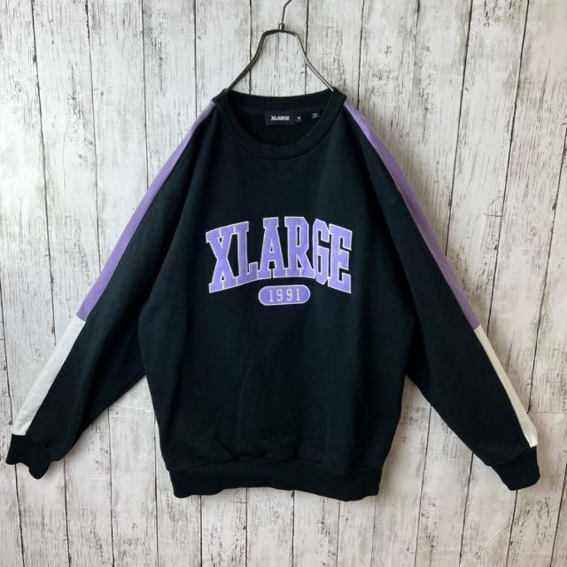 XLARGE - 【激レア】エクストララージ アーチロゴ 黒 紫 白 M