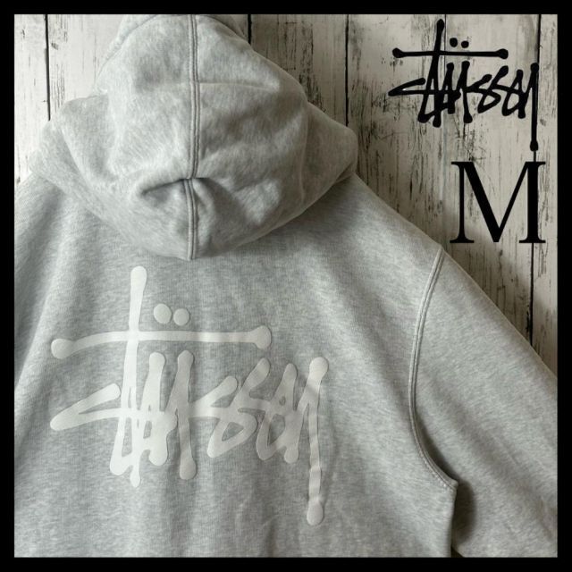 《大人気》stussy ショーンフォントロゴ　ジップアップパーカー☆M