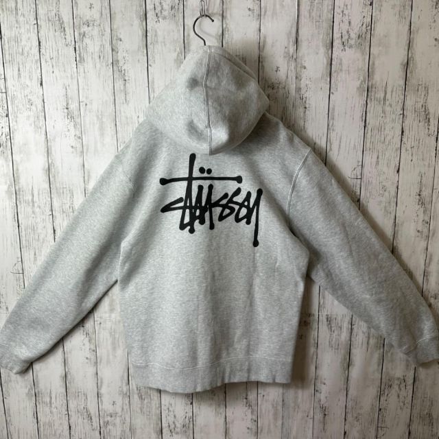 STUSSY - 【希少】ステューシー ジップアップ ビックロゴ パーカー M