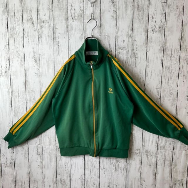 【adidas】90s デサント 日本製 トラックジャケット 緑 XL 希少