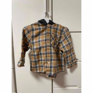 ザラキッズ(ZARA KIDS)のzara ザラ フード付きチェックシャツ 80cm(シャツ/カットソー)