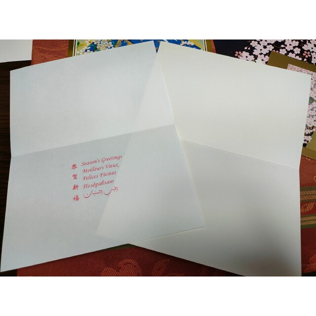 【新品】 unicef（ユニセフ）グリーティングカード　和柄　4種類 7枚セット ハンドメイドの文具/ステーショナリー(カード/レター/ラッピング)の商品写真
