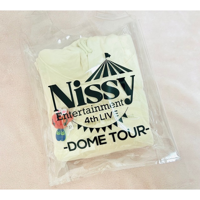 Nissy プレミアムシート特典 丸く 肩紐付きコットンバッグ 銀テ付き Nissy プレミアムシート特典 丸く 肩紐付きコットンバッグ 銀テ付き