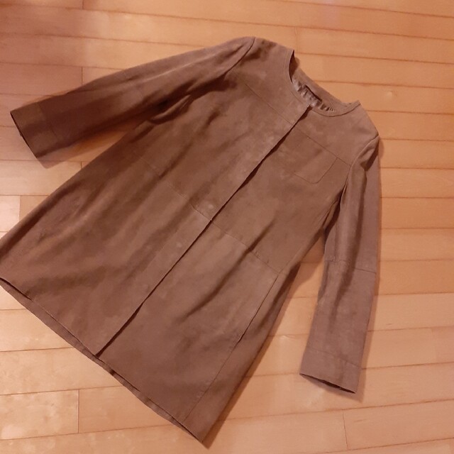 Weekend Max Mara(ウィークエンドマックスマーラ)のMax Mara ヌバック調ノーカラージャケット·JI36 レディースのジャケット/アウター(ロングコート)の商品写真