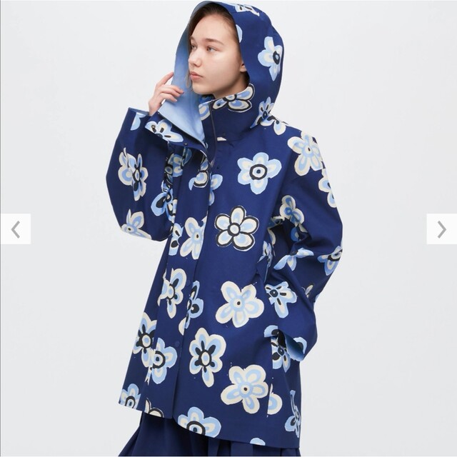 UNIQLO(ユニクロ)の新品 未使用 ユニクロ MARNI ブロックテックハーフコート S ブルー レディースのジャケット/アウター(ロングコート)の商品写真