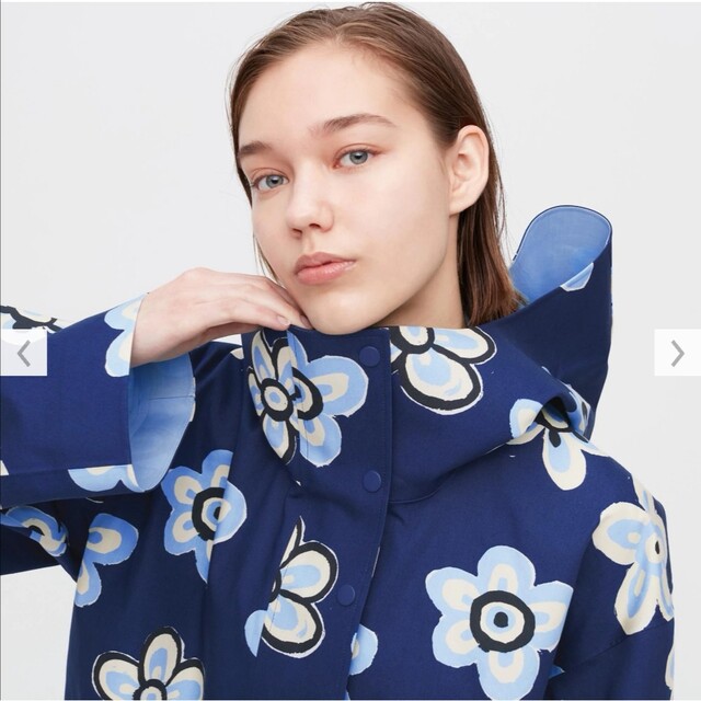 新品タグ付✨マルニ MARNI✨ブロックテックコート フラワー 総柄 花柄 青