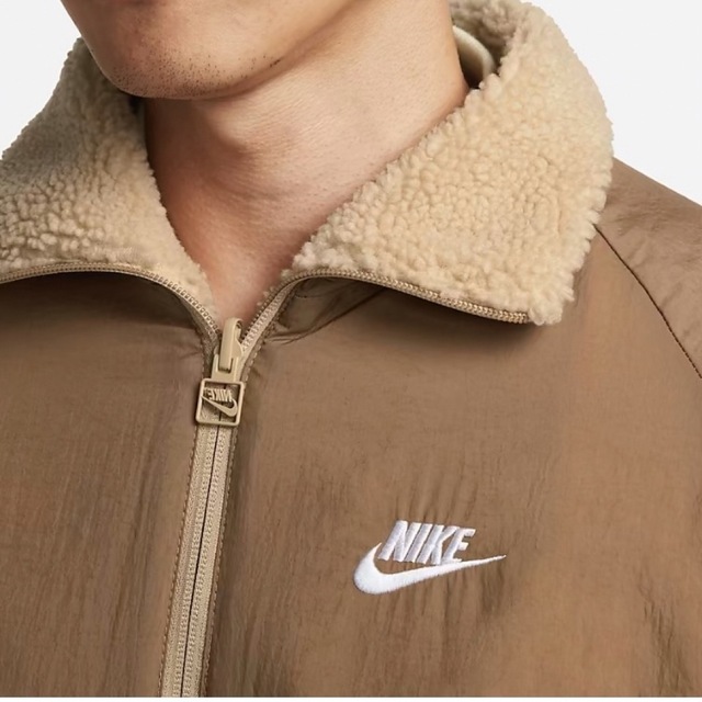 AporoNIKEナイキNIKE ナイキ　リバーシブル フルジップ　ボア ジャケット　ベージュ　新品　S