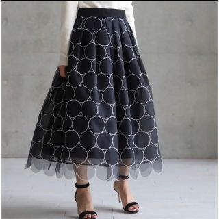 SHE TOKYO Anna Circle dot black  36 完売品(ロングスカート)