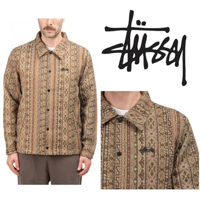 美品　STUSSY TAPESTRY CLASSIC COACHJACKET