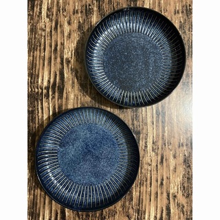 ラインブルーパスタ皿20cm2枚 プレート 中皿 美濃焼 オシャレ 和食器 磁器(食器)