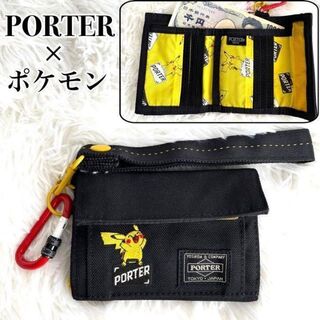 ポーター(PORTER)の激レア『PORTER × POKEMON』ピカチュウ 折財布 ブラック美品(折り財布)