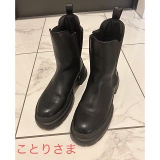 ヴィス(ViS)の【美品】ミドル丈サイドゴアブーツ　ブラックSサイズ　(ブーツ)