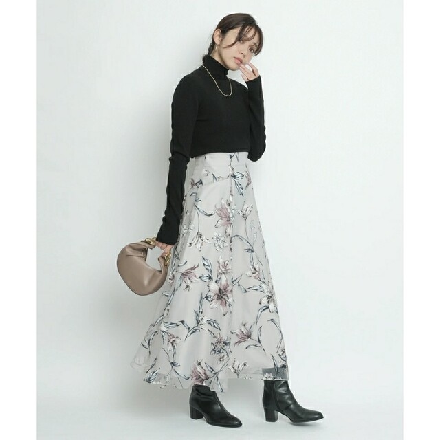 JUSGLITTY ジャスグリッティー オパールフラワープリントスカート