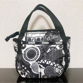 レスポートサック(LeSportsac)のLeSportsac(レスポートサック) ハンドバッグ ブラック モノクロ(ショルダーバッグ)