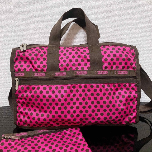 LeSportsac(レスポートサック)のLeSportsac(レスポートサック) ボストン ピンク ブラウン ドット レディースのバッグ(ボストンバッグ)の商品写真