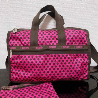 レスポートサック(LeSportsac)のLeSportsac(レスポートサック) ボストン ピンク ブラウン ドット(ボストンバッグ)