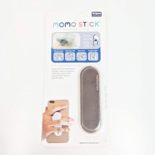 アイフォーン(iPhone)のmomo stick スマホバンド フィンガーバンド レザー調 ブラウン（BR）(その他)