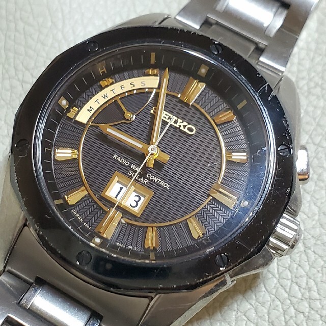 SEIKO ブライツ ビッグデイト 8B43-0AC0 チタニウム メンズ | www