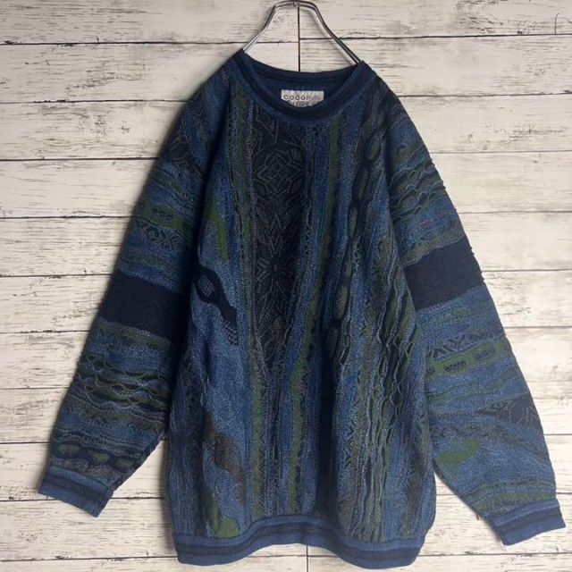 幻の一点物】COOGI ニット 3D 編み込み 立体 鮮やかな色彩 ゆるだぼ