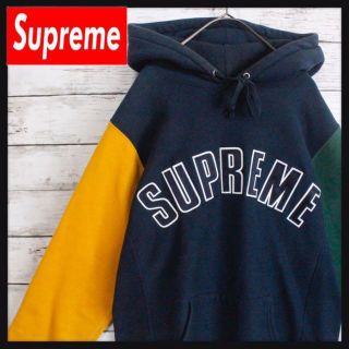 シュプリーム(Supreme)の【即完売モデル】Supreme アーチロゴ刺繍 袖切り替え マルチカラー入手困難(パーカー)