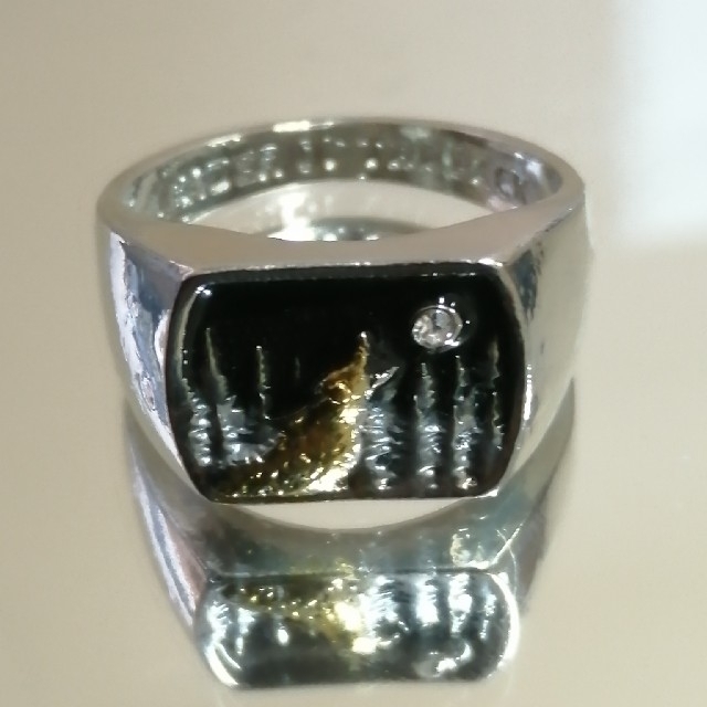 【SALE】リング メンズ アクセサリー オオカミ おしゃれ 狼 指輪 21号 レディースのアクセサリー(リング(指輪))の商品写真