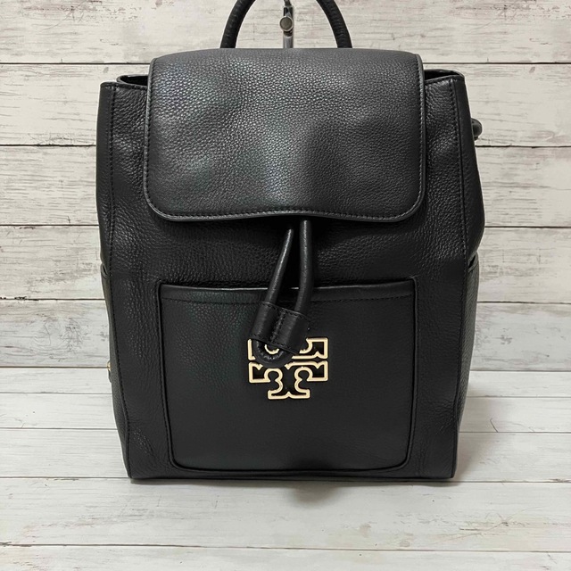 Tory Burch(トリーバーチ)の☆美品☆ トリーバーチ リュック バックパック オールレザー 黒 A4可 レディースのバッグ(リュック/バックパック)の商品写真