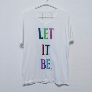 メンズビギ(MEN'S BIGI)のLET IT BE メンズ 刺繍 ロゴ入 半袖 Tシャツ L カラフル(Tシャツ/カットソー(半袖/袖なし))