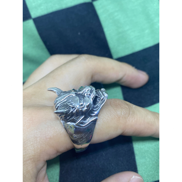 スターリングシルバー925 鬼デーモン純銀 リアル ポm シルバーアクセ 30号