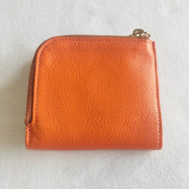 IL BISONTE(イルビゾンテ)の【新品】イルビゾンテ 二つ折り財布 L字ファスナー コンパクト オレンジ レディースのファッション小物(財布)の商品写真