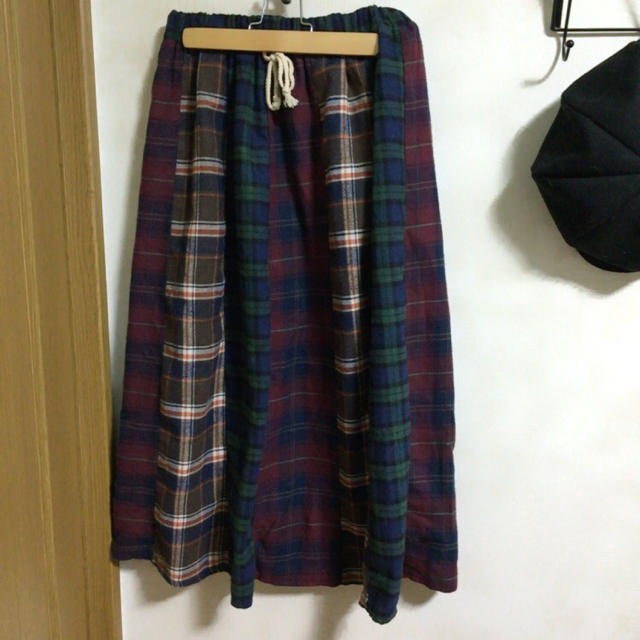 チェックスカート ミモレ丈 レディースのスカート(その他)の商品写真