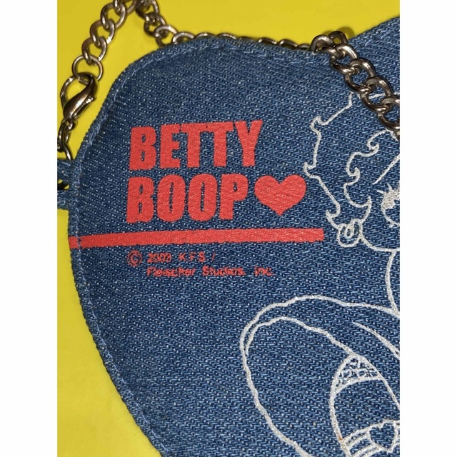 ベティブープ　Bettyboop デニムフラットポーチと丸型ミラー　長期保管 レディースのファッション小物(ミラー)の商品写真