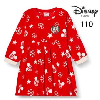 ディズニー(Disney)のDisney ワンピース　女の子　110 キッズ　クリスマス　サンタクロース(ワンピース)