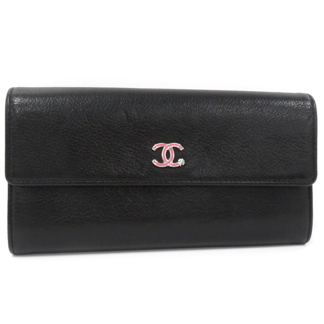 CHANEL(シャネル)のシャネル　ココマーク ラッキークローバー 二つ折り長財布 レザー ブラック レディースのファッション小物(財布)の商品写真