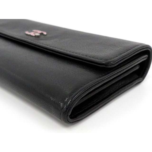 CHANEL(シャネル)のシャネル　ココマーク ラッキークローバー 二つ折り長財布 レザー ブラック レディースのファッション小物(財布)の商品写真