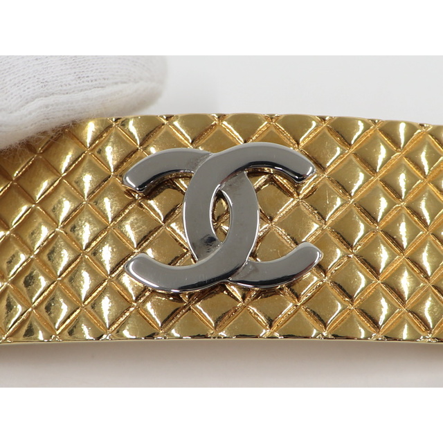 CHANEL - シャネル ココマーク マトラッセ バレッタ 髪留め メッキ