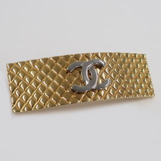 シャネル(CHANEL)のシャネル ココマーク マトラッセ バレッタ 髪留め メッキ ゴールド 98P(その他)