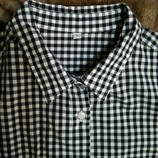 MUJI (無印良品)(ムジルシリョウヒン)の無印良品 ギンガムチェックシャツ 黒 レディースのトップス(シャツ/ブラウス(長袖/七分))の商品写真