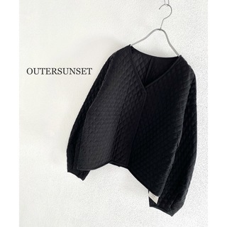 プラージュ(Plage)の新品 OUTERSUNSET quilting jacket ブラック 完売品(ノーカラージャケット)