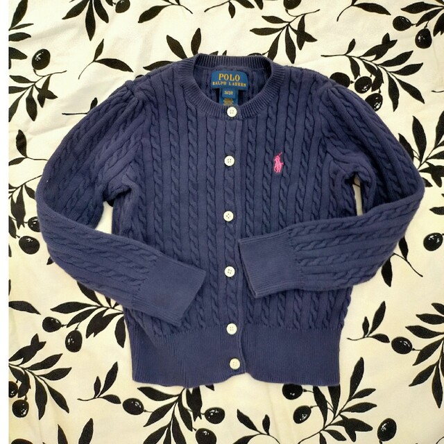 POLO RALPH LAUREN(ポロラルフローレン)のラルフローレン POLO カーディガン ネイビー 3T キッズ/ベビー/マタニティのキッズ服女の子用(90cm~)(カーディガン)の商品写真